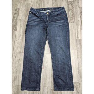 (3/$35) Jennifer Lopez Jeans Womens 10 Blue Capri Stretch Mid Rise Denim Pants